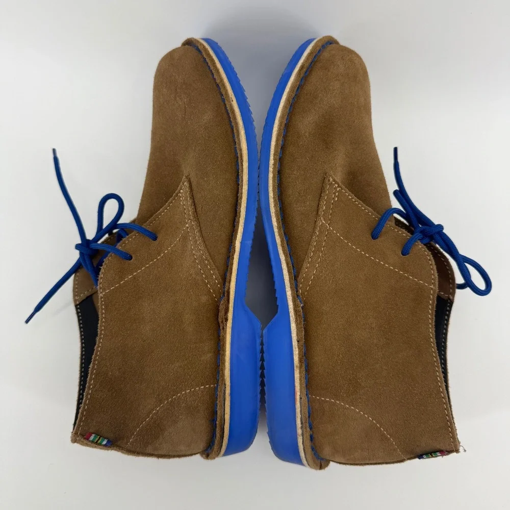 Veldskoen Heritage J-Bay Tan Suede Blue Sole Chukka Boots Mens 8 Womens 10 EU 41